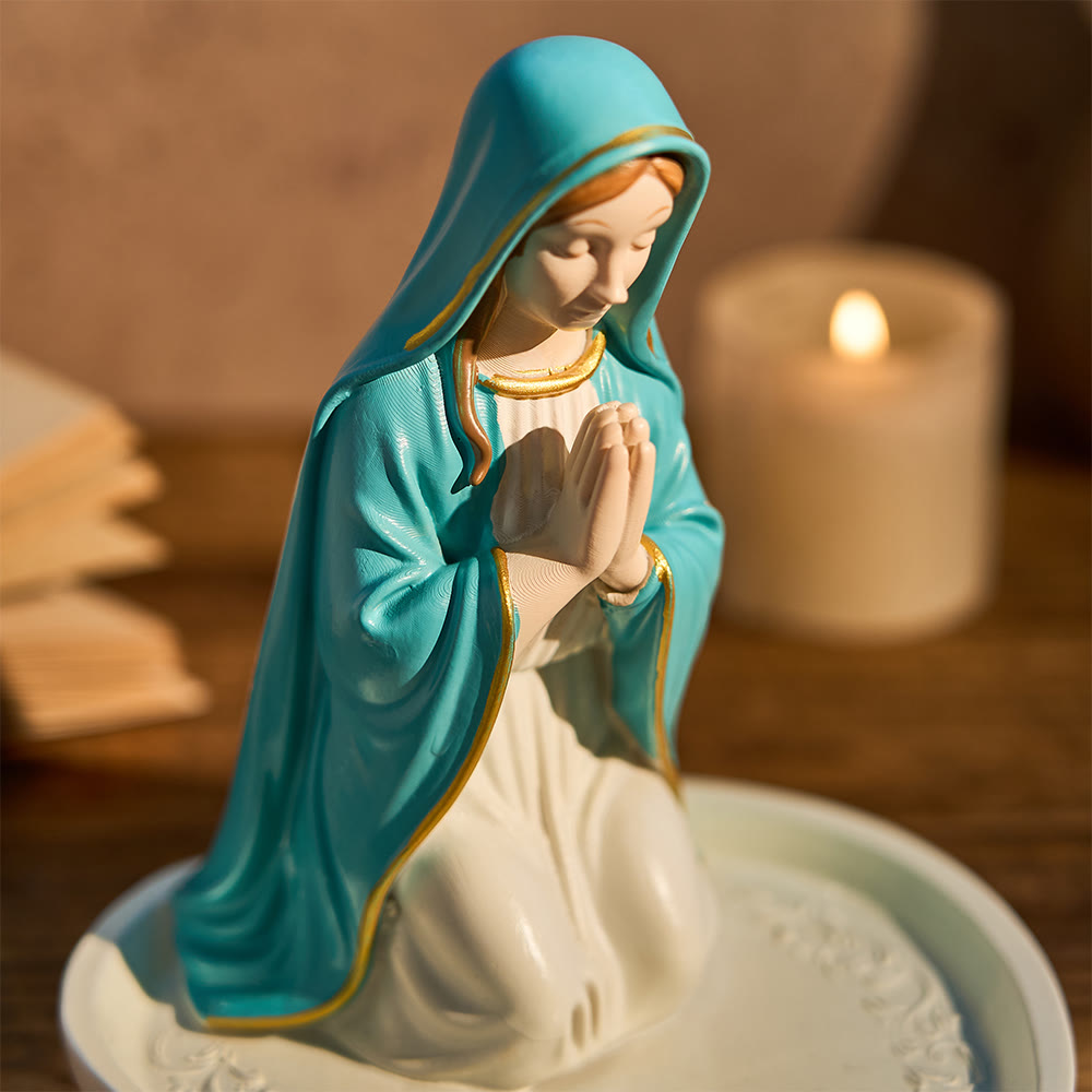 Portarosario classico in resina raffigurante la Madonna in preghiera Christianartworkshop : un emblema di devozione senza tempo - image 3