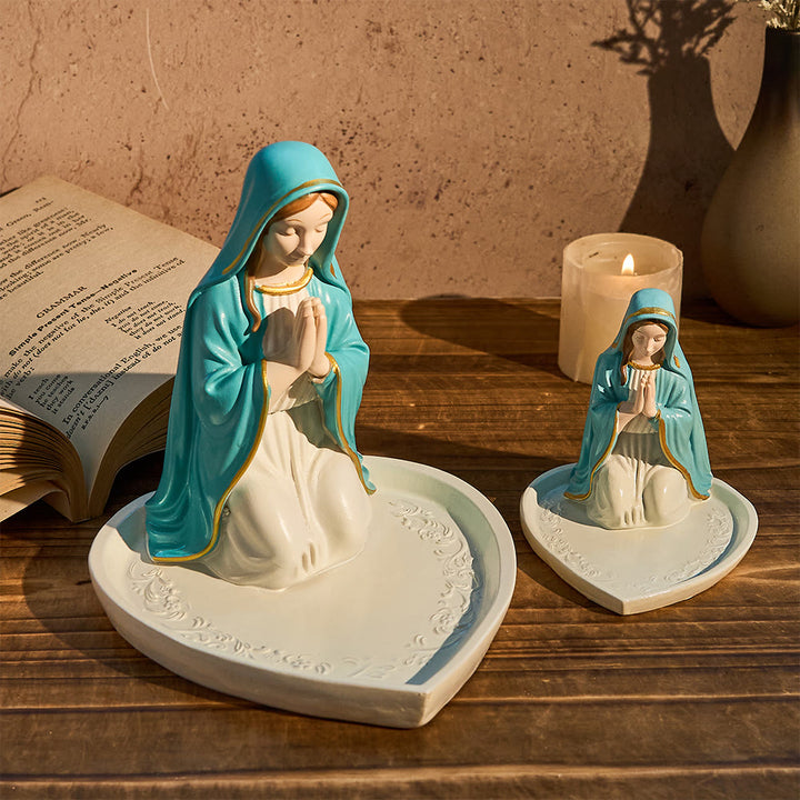 Portarosario classico in resina raffigurante la Madonna in preghiera Christianartworkshop : un emblema di devozione senza tempo - image 0