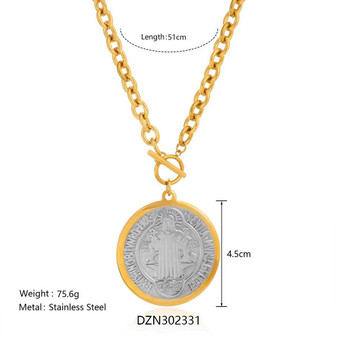 Christianartworkshop Collana con medaglia di San Benedetto in due stili: devozione costante da indossare ogni giorno - image 6