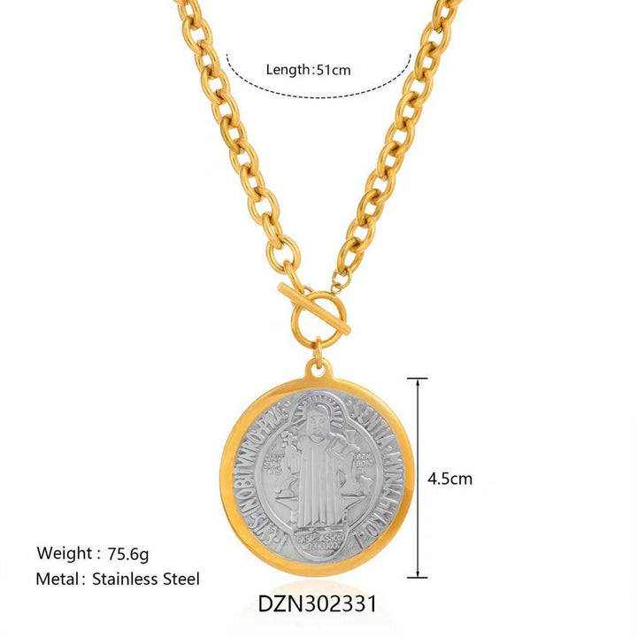 Christianartworkshop Collana con medaglia di San Benedetto in due stili: devozione costante da indossare ogni giorno - image 6