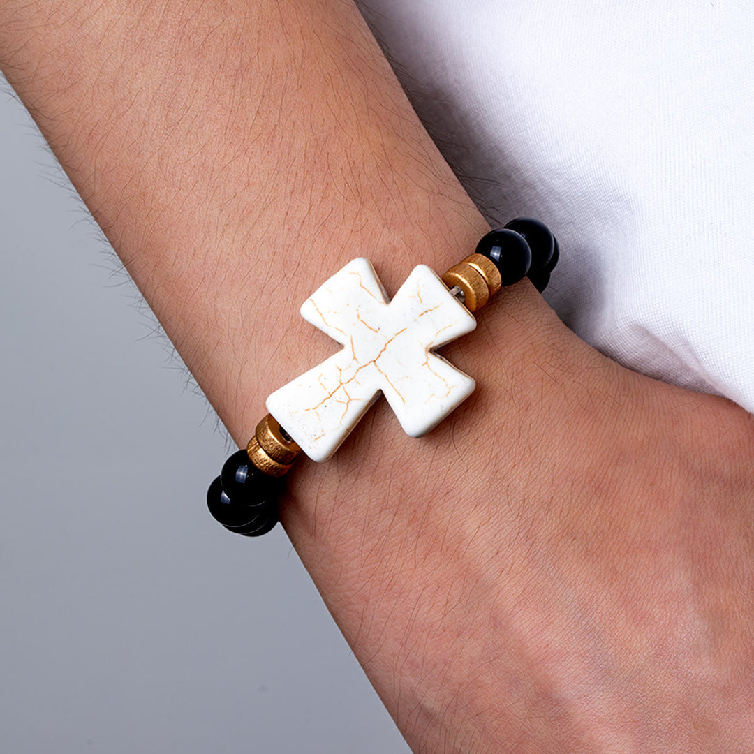 Bracciale con croce testurizzata multi-stile Christianartworkshop : devozione audace da indossare ogni giorno - image 8