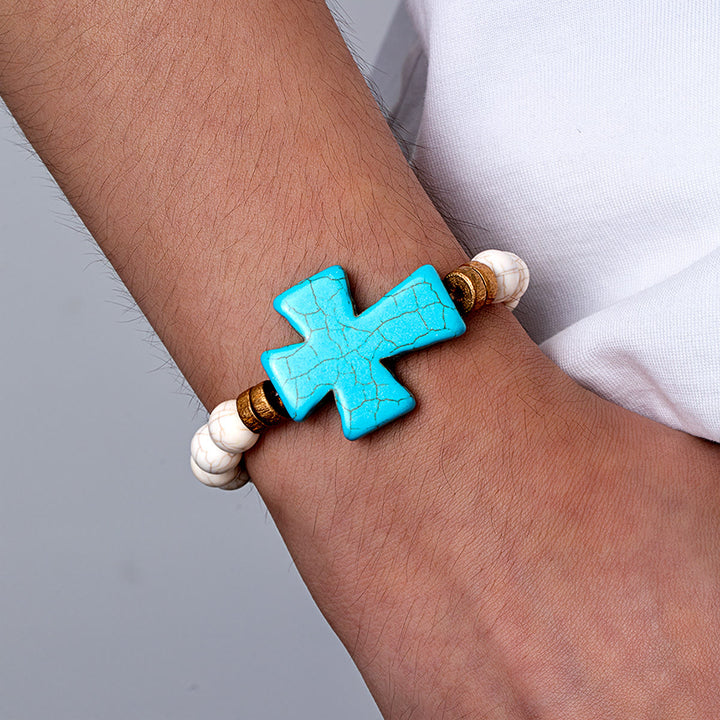 Bracciale con croce testurizzata multi-stile Christianartworkshop : devozione audace da indossare ogni giorno - image 2
