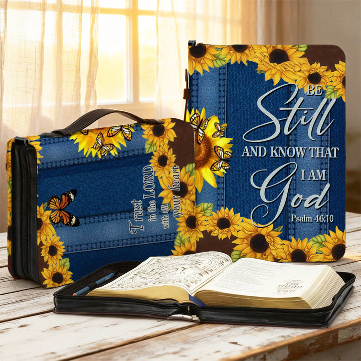 Christianartworkshop Salmo 46:10 Copertina della Bibbia Girasole: Silenzioso promemoria di fiducia e fedeltà - 2XL - Regolare (non personalizzato) - image 0