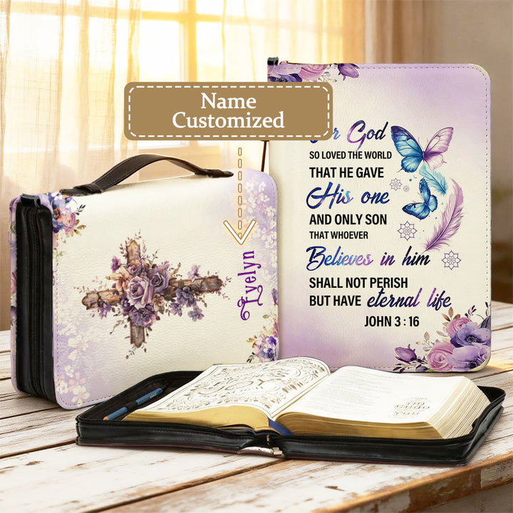 Christianartworkshop Copertina della Bibbia con Croce di Giovanni 3:16: Amore tenero per la Sua Parola - 2XL - Nome personalizzato - image 11