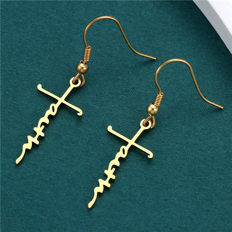 Christianartworkshop Orecchini Cross & Grace Faith: una fede delicata da indossare ogni giorno - Fede incrociata - D'oro - image 17