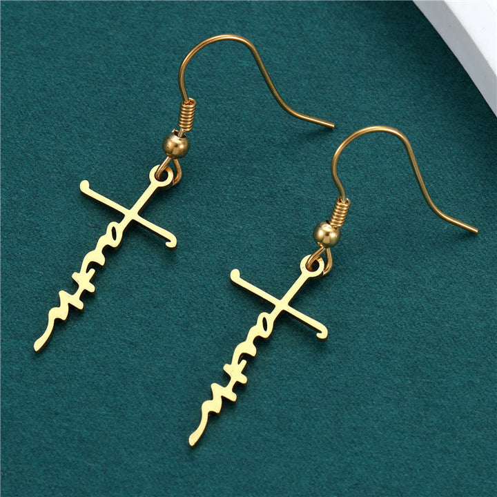 Christianartworkshop Orecchini Cross & Grace Faith: una fede delicata da indossare ogni giorno - Fede incrociata - D'oro - image 17
