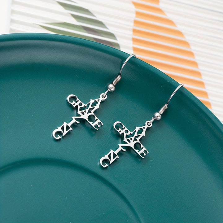 Christianartworkshop Orecchini Cross & Grace Faith: una fede delicata da indossare ogni giorno - Amazing Grace - Argento - image 8