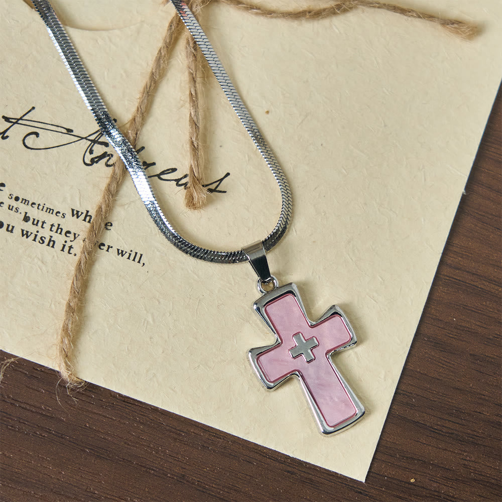 Christianartworkshop Collana bicolore con doppia croce: fede incrollabile da indossare ogni giorno - image 1