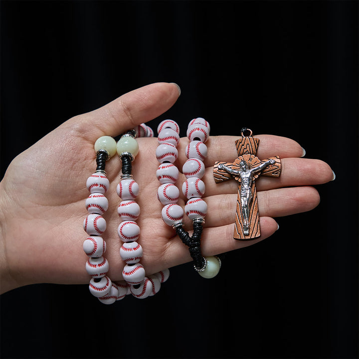 Christianartworkshop Rosario a tema baseball con crocifisso: fede e passione per gli amanti dello sport - image 1