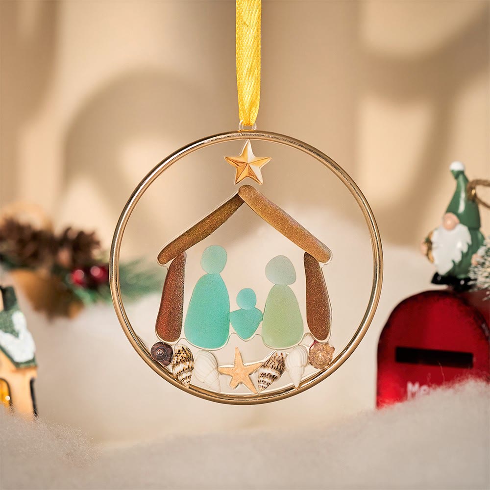 Christianartworkshop Seaglass Faith Series Ornaments: Devozione costiera e narrazione sacra - Natività - image 0