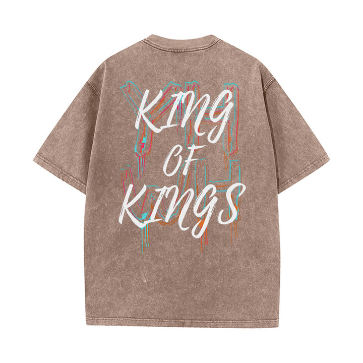 Christianartworkshop Maglietta unisex lavata King Of Kings - Cachi - 4XL - image 10