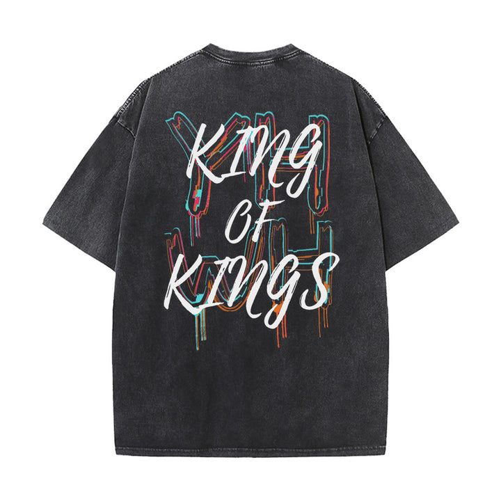 Christianartworkshop Maglietta unisex lavata King Of Kings - Nero - 4XL - image 0