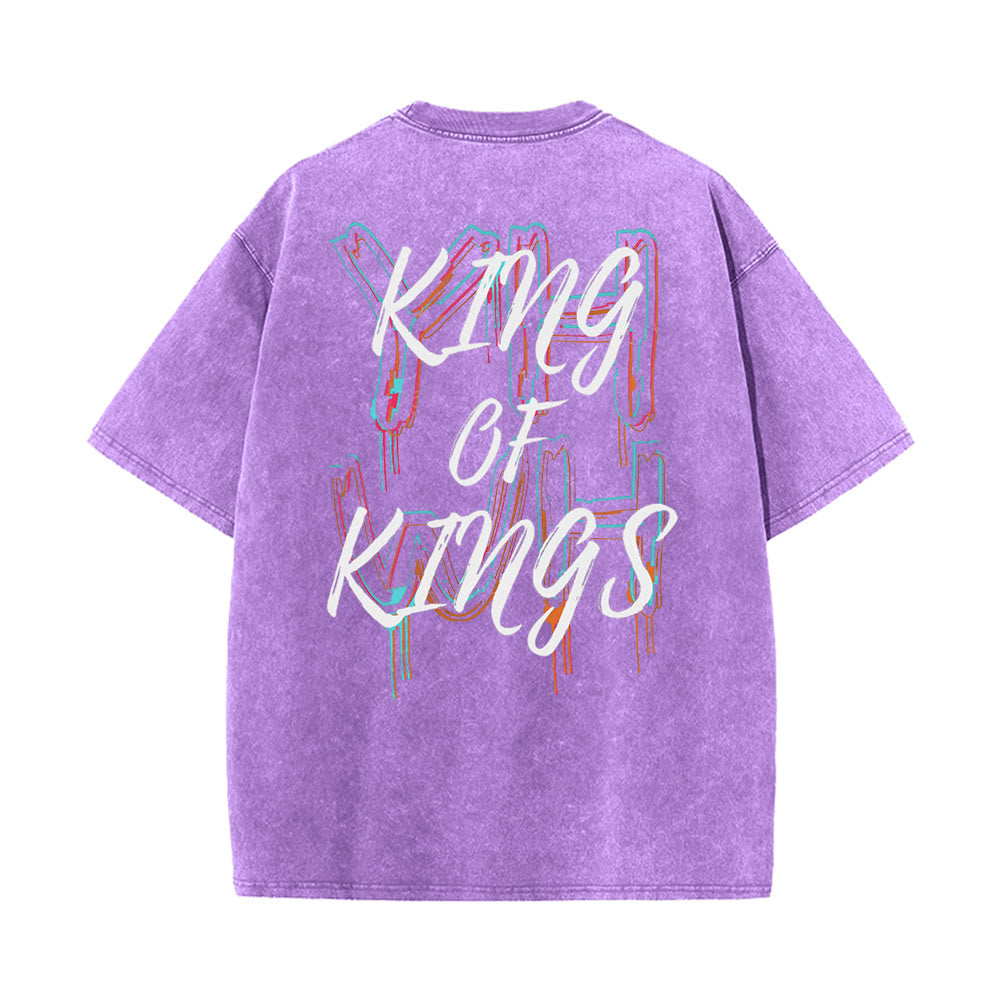 Christianartworkshop Maglietta unisex lavata King Of Kings - Viola - 4XL - image 8