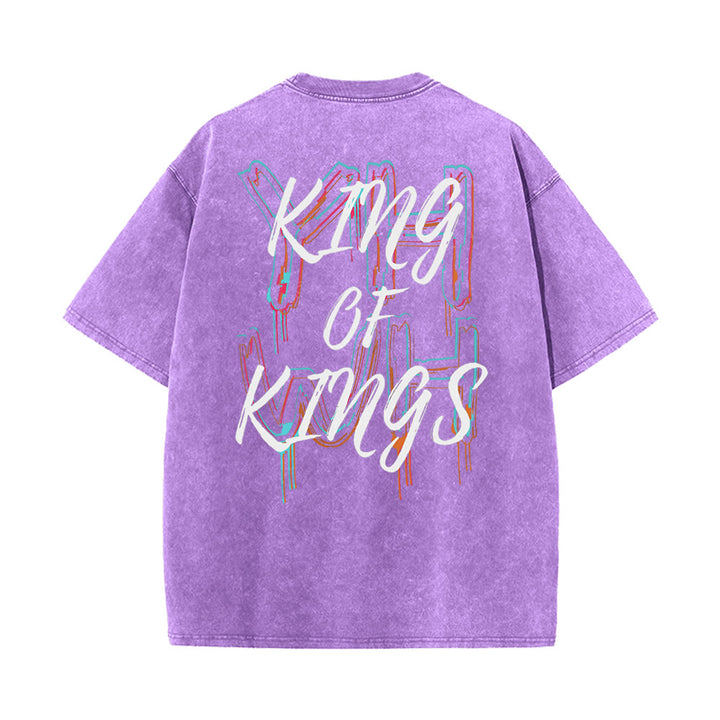 Christianartworkshop Maglietta unisex lavata King Of Kings - Viola - 4XL - image 8