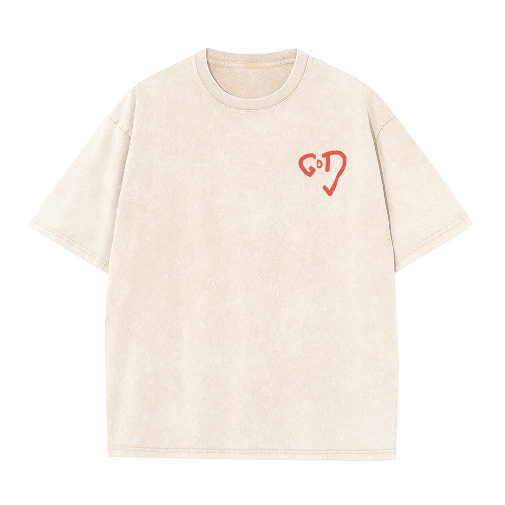 Christianartworkshop Maglietta unisex lavata con Dio Cuore - image 3