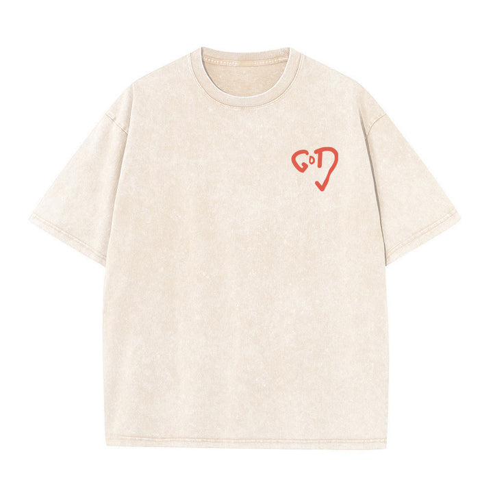 Christianartworkshop Maglietta unisex lavata con Dio Cuore - image 3