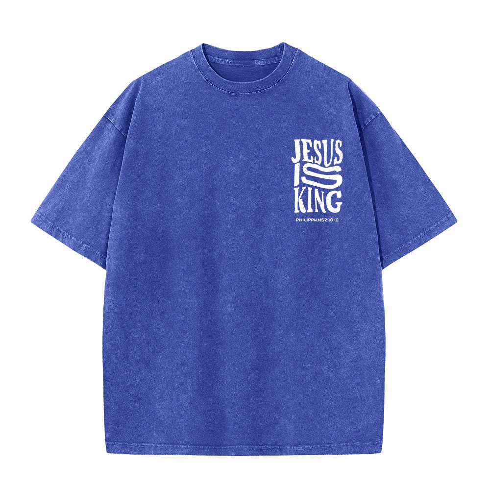 Christianartworkshop Maglietta unisex lavata con grafica Jesus Is King - image 9