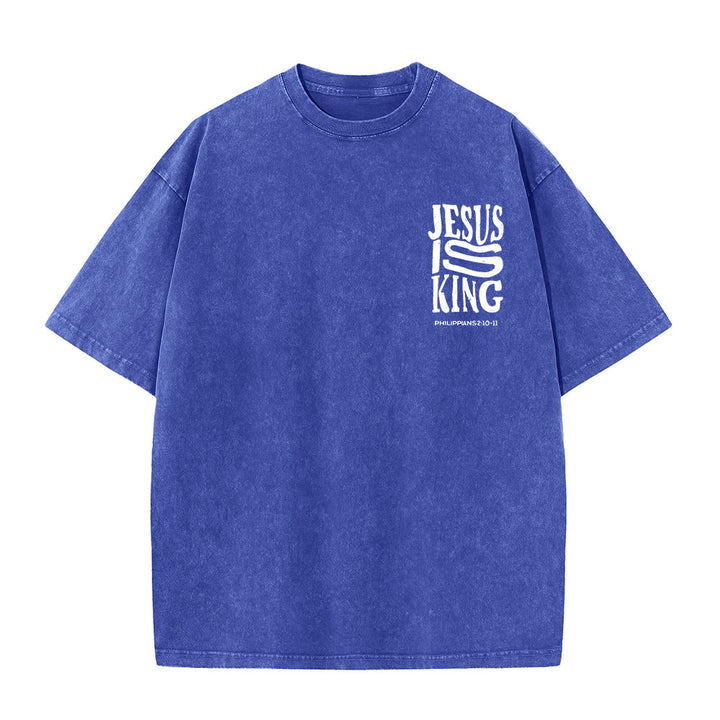 Christianartworkshop Maglietta unisex lavata con grafica Jesus Is King - image 9