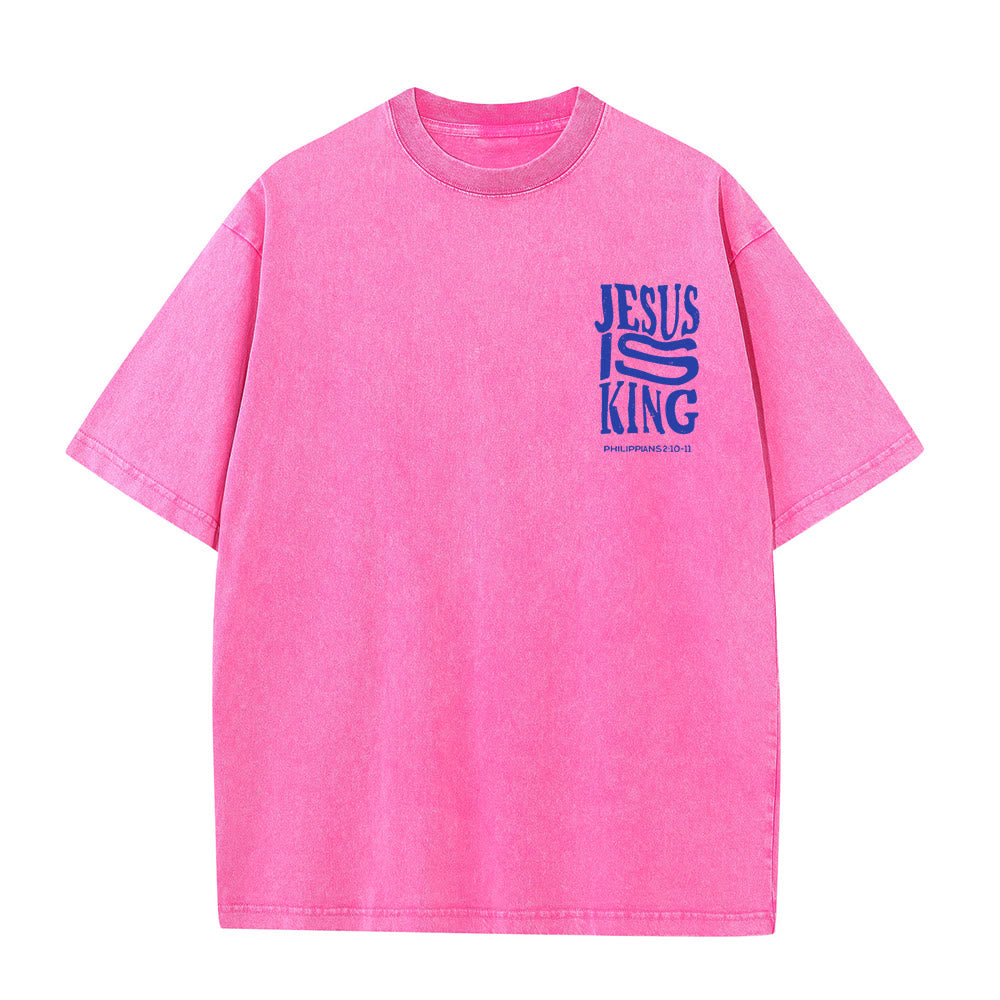 Christianartworkshop Maglietta unisex lavata con grafica Jesus Is King - image 11