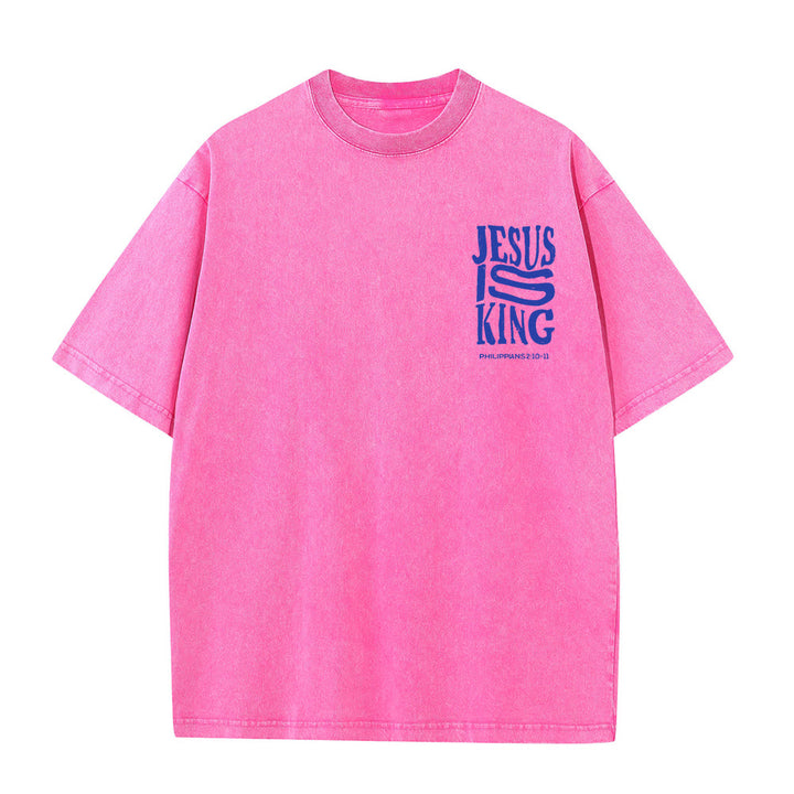 Christianartworkshop Maglietta unisex lavata con grafica Jesus Is King - image 11