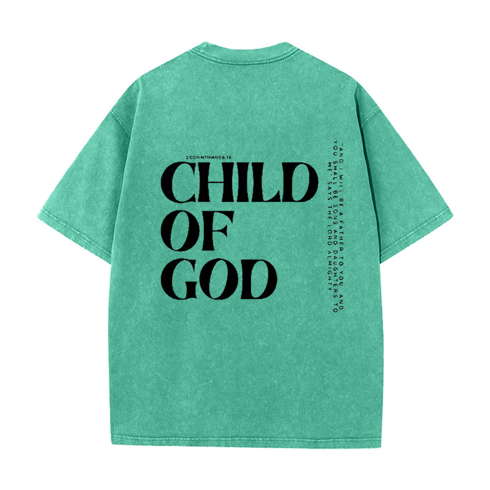 Christianartworkshop Maglietta unisex lavata con grafica Bambino di Dio - Verde - 5XL - image 12