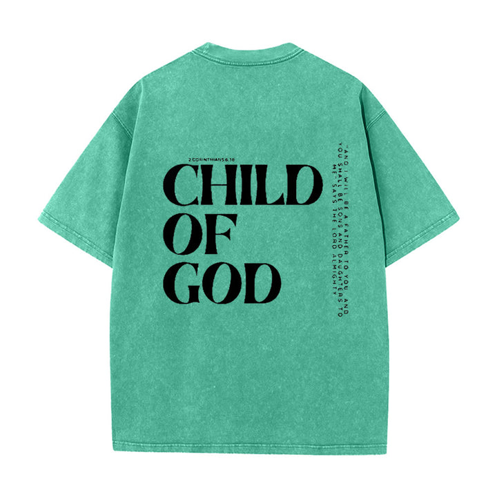 Christianartworkshop Maglietta unisex lavata con grafica Bambino di Dio - Verde - 5XL - image 12
