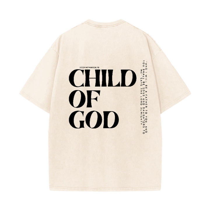 Christianartworkshop Maglietta unisex lavata con grafica Bambino di Dio - Beige - 5XL - image 0