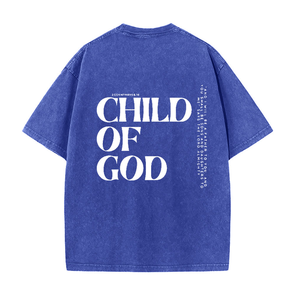 Christianartworkshop Maglietta unisex lavata con grafica Bambino di Dio - Blu - 5XL - image 8