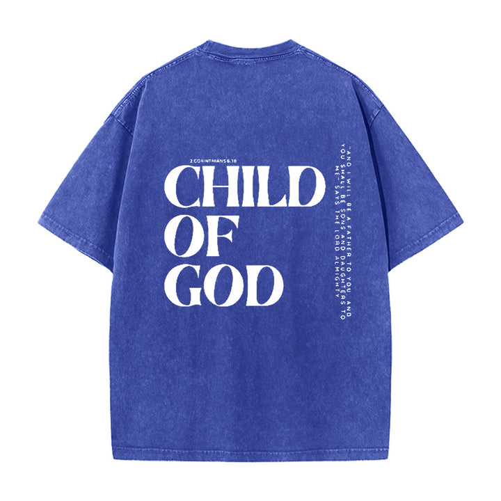 Christianartworkshop Maglietta unisex lavata con grafica Bambino di Dio - Blu - 5XL - image 8