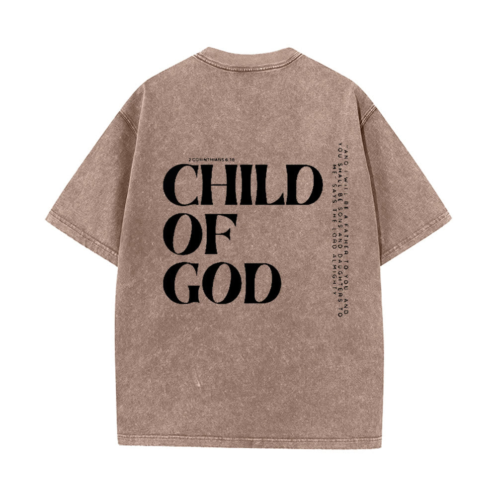 Christianartworkshop Maglietta unisex lavata con grafica Bambino di Dio - Marrone - 5XL - image 6
