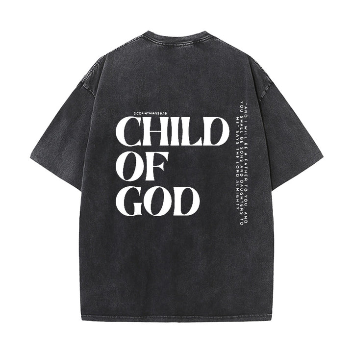 Christianartworkshop Maglietta unisex lavata con grafica Bambino di Dio - Nero - 5XL - image 2