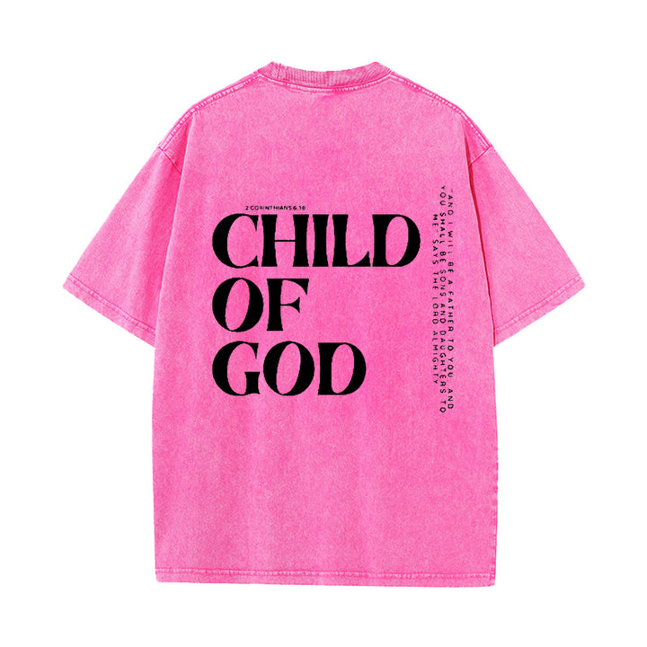 Christianartworkshop Maglietta unisex lavata con grafica Bambino di Dio - Rosa - 5XL - image 10