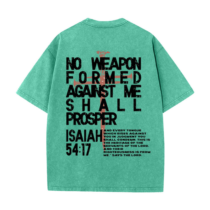 Christianartworkshop Nessuna arma formata contro di me T-shirt unisex lavata grafica - Verde - 5XL - image 13