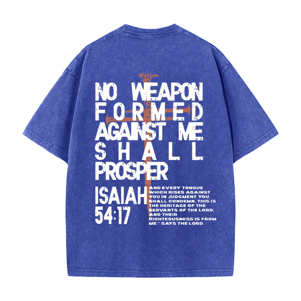 Christianartworkshop Nessuna arma formata contro di me T-shirt unisex lavata grafica - Blu - 5XL - image 9