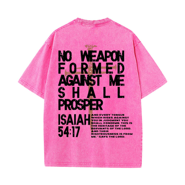 Christianartworkshop Nessuna arma formata contro di me T-shirt unisex lavata grafica - Rosa - 5XL - image 11