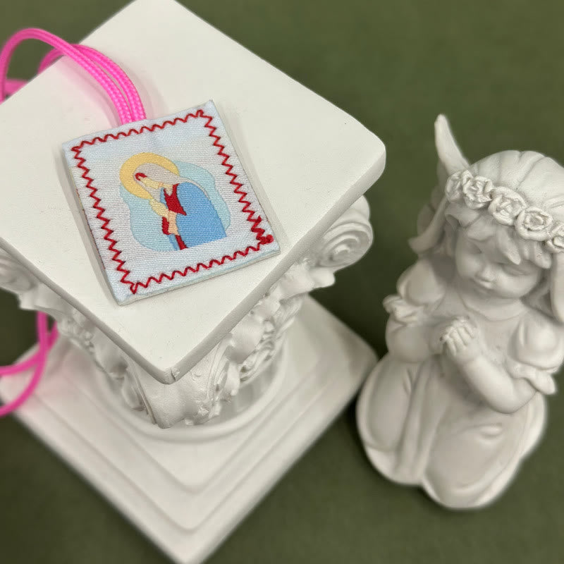 Christianartworkshop Sacro Gesù e lo Scapolare della Madonna: tenero ricordo della sua cura - F - image 6