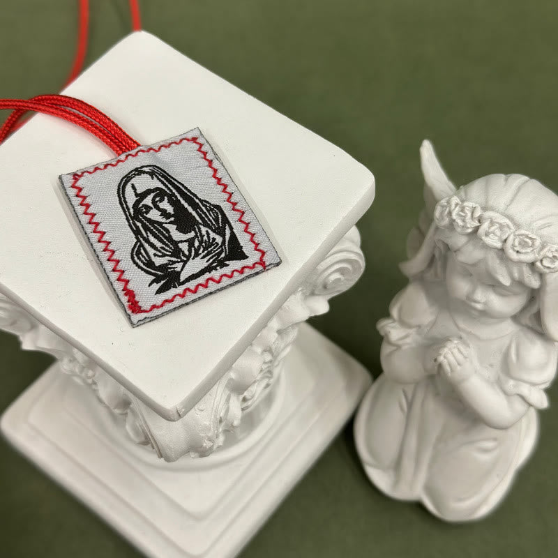 Christianartworkshop Sacro Gesù e lo Scapolare della Madonna: tenero ricordo della sua cura - B - image 2