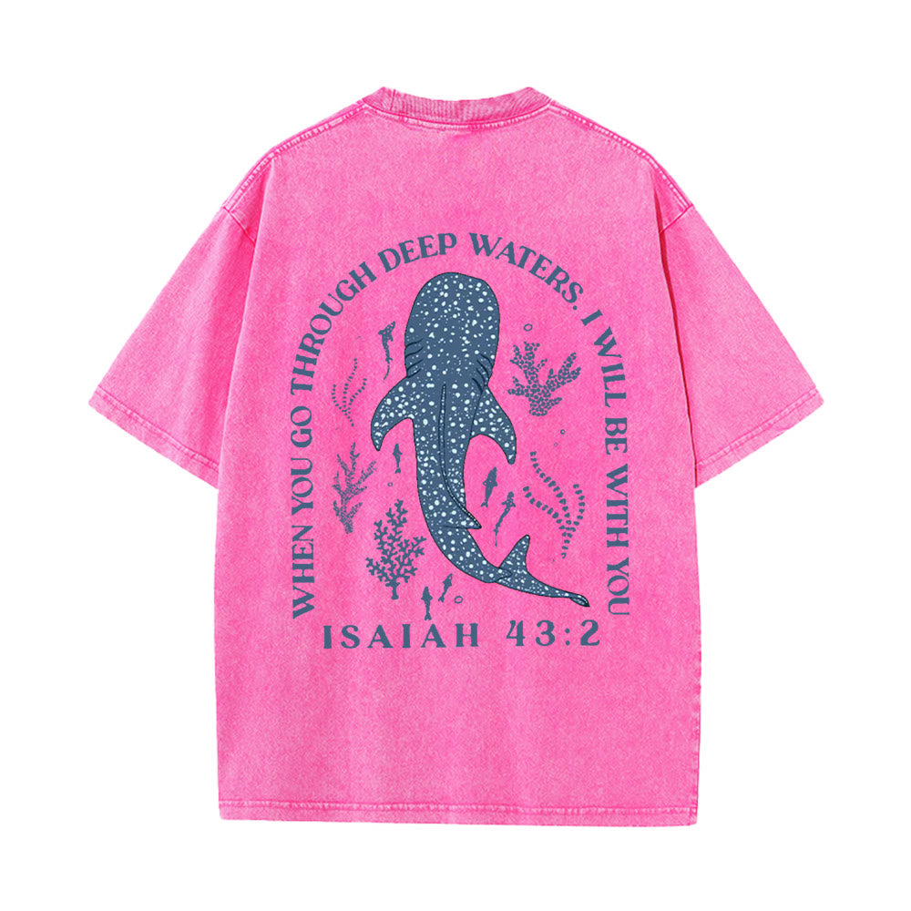 Christianartworkshop I Will Be With You T-shirt unisex lavata bifacciale - Rosa - 5XL - image 16