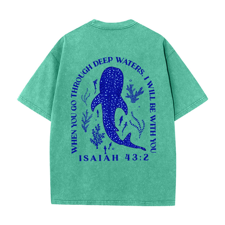 Christianartworkshop I Will Be With You T-shirt unisex lavata bifacciale - Verde - 5XL - image 8