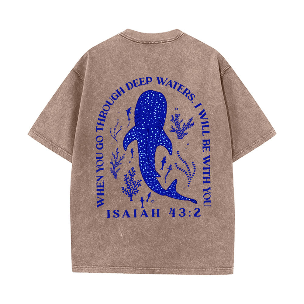 Christianartworkshop I Will Be With You T-shirt unisex lavata bifacciale - Caffè - 5XL - image 6