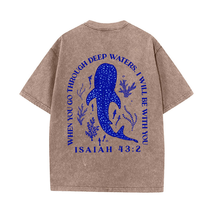 Christianartworkshop I Will Be With You T-shirt unisex lavata bifacciale - Caffè - 5XL - image 6