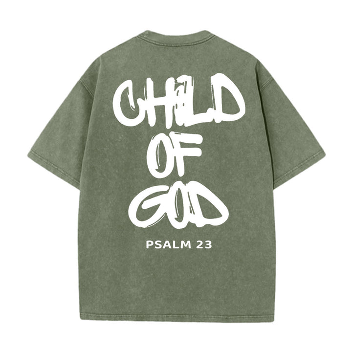 Christianartworkshop "BAMBINO DI DIO" Maglietta lavata per adulti - Verde scuro - 5XL - image 11