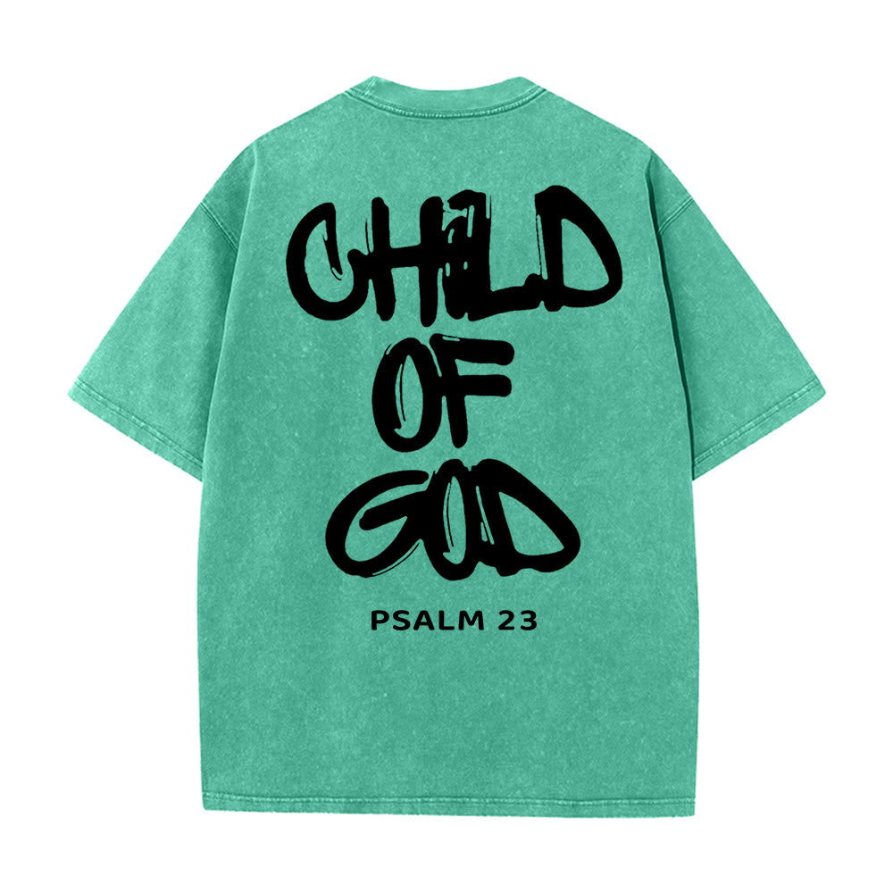 Christianartworkshop "BAMBINO DI DIO" Maglietta lavata per adulti - Verde - 5XL - image 13