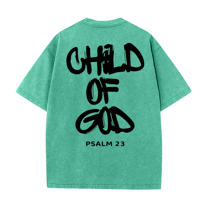 Christianartworkshop "BAMBINO DI DIO" Maglietta lavata per adulti - Verde - 5XL - image 13
