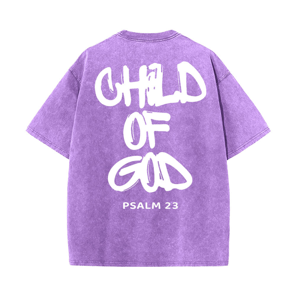 Christianartworkshop "BAMBINO DI DIO" Maglietta lavata per adulti - Viola - 5XL - image 19