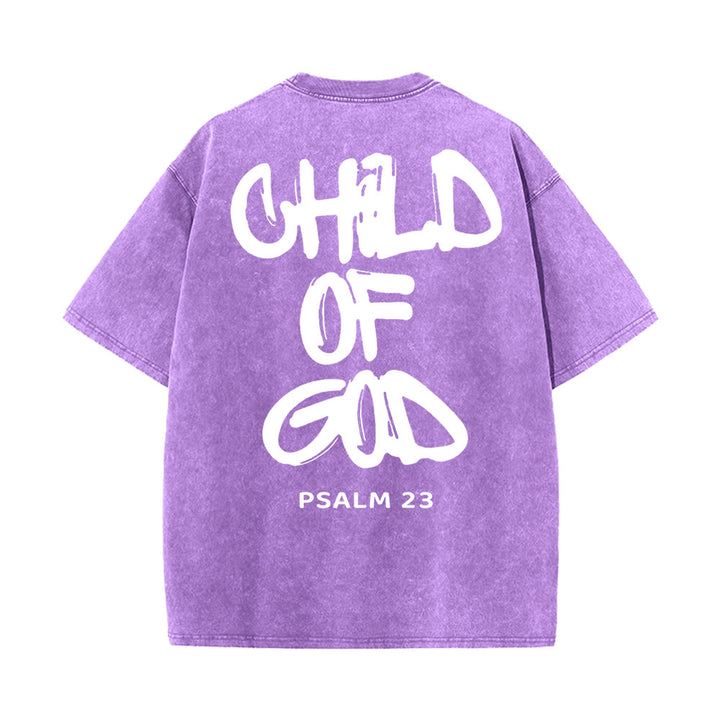 Christianartworkshop "BAMBINO DI DIO" Maglietta lavata per adulti - Viola - 5XL - image 19