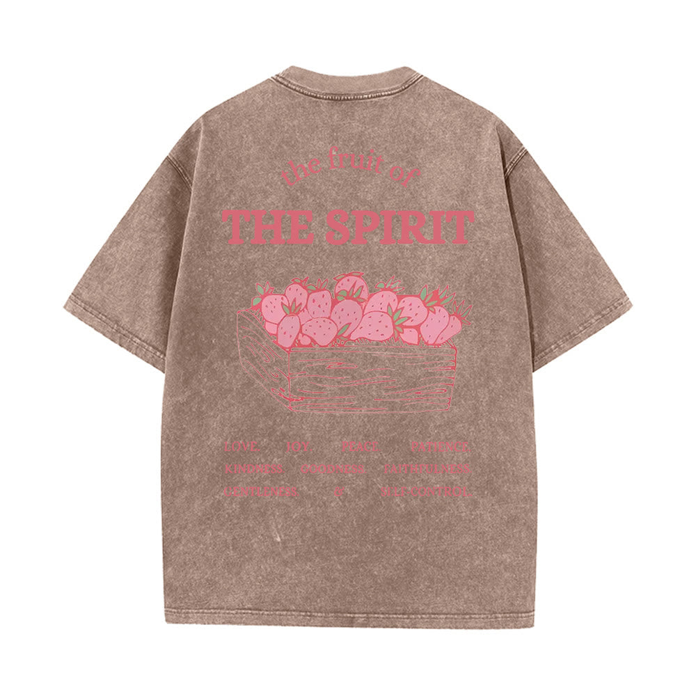Christianartworkshop Maglietta unisex lavata Fruit Of The Spirit - Caffè - 5XL - image 10