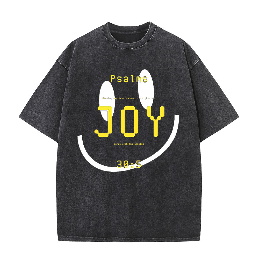 Christianartworkshop Gioia Salmo 30:5 Maglietta unisex lavata - Nero - 5XL - image 0