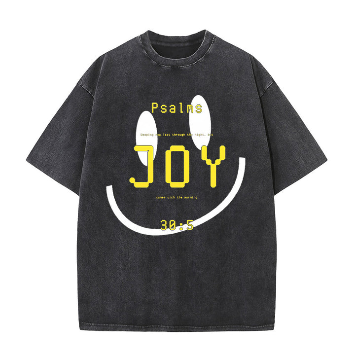 Christianartworkshop Gioia Salmo 30:5 Maglietta unisex lavata - Nero - 5XL - image 0