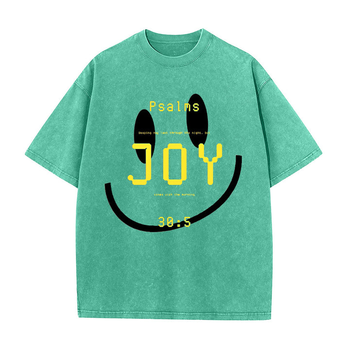 Christianartworkshop Gioia Salmo 30:5 Maglietta unisex lavata - Verde - 5XL - image 10